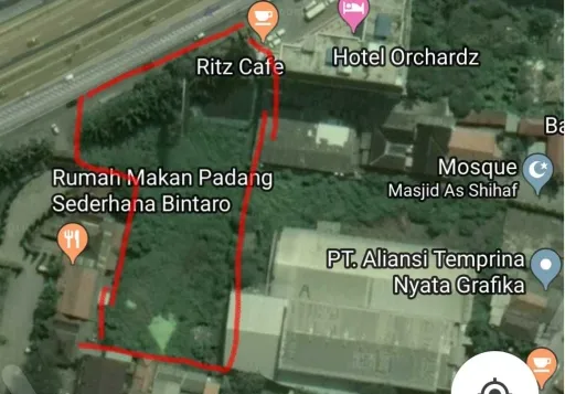 Tanah Sebelah Hotel Orchard Pinggir Jalan Bandara, Benda, Tangerang