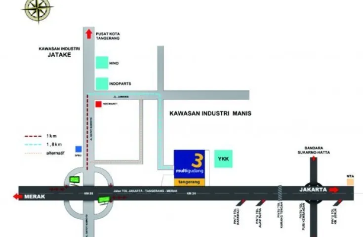 Disewakan Gudang 3 Multi Daan Mogot Tangerang