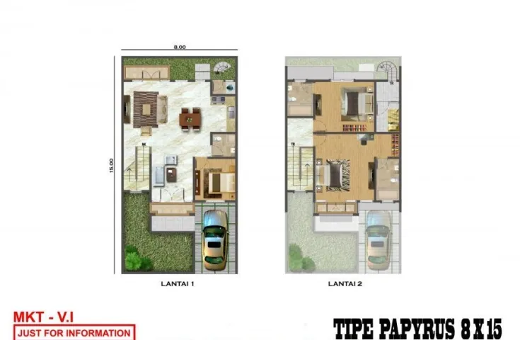 Jual Rumah , Golf Island Type Papyrus PIK AY-R004