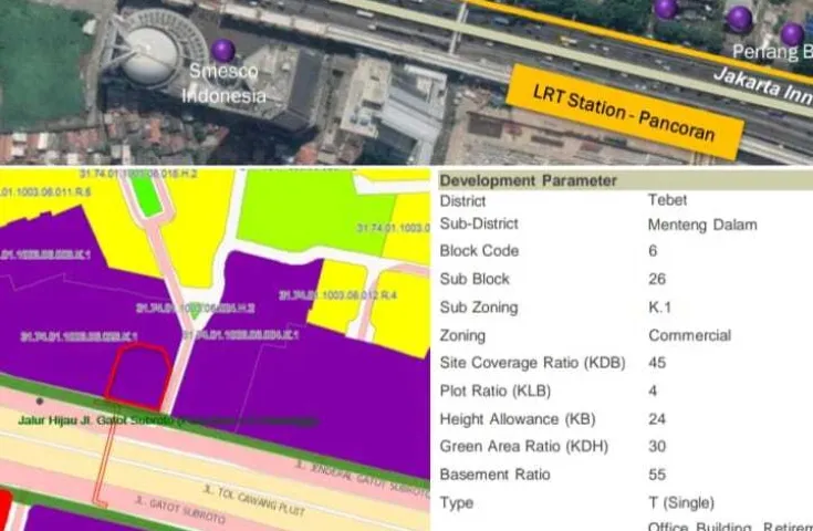 Dijual Kavling Jl Gatot Subroto Tebet, Jakarta Selatan