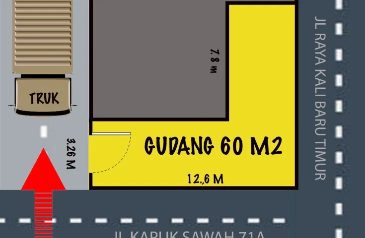 Disewakan Gudang Jl. Kapuk Sawah, Cengkareng, Jakarta Barat